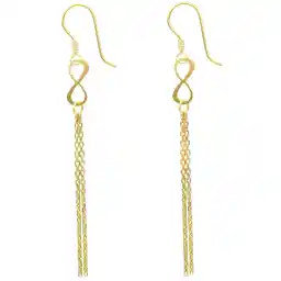 گوشواره طلا 18 عیار زنانه مانچو مدل بی نهایت کد efgs022