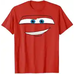 Disney Pixar Cars Lightning McQueen Big Face Short Sleeve T-Shirt