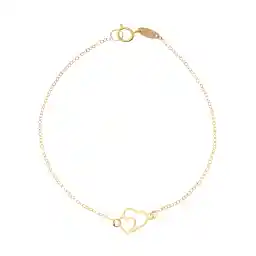 دستبند طلا 18 عیار زنانه مایا ماهک مدل MB0957 طرح دو قلب