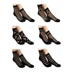 BGK STND Kadın Siyah Desenli Tül Çorap 6 Lı Msb20212015 Klasik