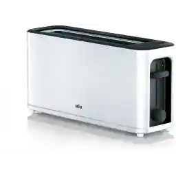 توستر Braun HT3100WH، 1 شیار با 7 سطح قهوه ای شدن، 1000 وات، سفید