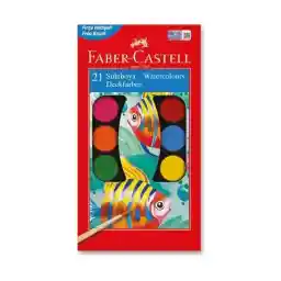 Faber-Castell Suluboya, 21 Renk, Küçük Boy, Canlı ve Parlak Renkler, Çocuklar İçin Uygun