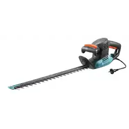 تریمر پرچین برقی GARDENA EasyCut 450/50: قیچی برقی با قدرت 450 وات، طول تیغه 50 سانتی متر، دهانه تیغه 18 میلی متر، دسته ارگونومیک و محافظ ضربه (9831-20).