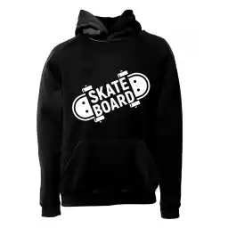 هودی ورزشی اسکیت برد فشن لاین SKTB 28 | مشکی/سفید