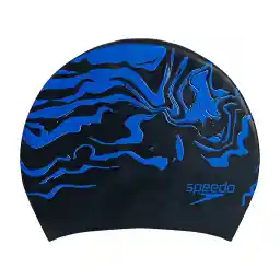 کلاه شنا اسپیدو مخصوص موهای بلند LONG HAIR A023 HMK | مشکی/آبی