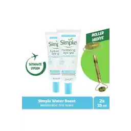 Simple Water Boost Hydraterende Oogcrème Effectief voor vermoeide en gezwollen ogen Veganistisch 25 Ml X2 + Roller