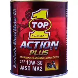 روغن موتور موتور سیکلت تاپ وان مدل Action Plus JASO MA2 10W-30 حجم 1 لیتر