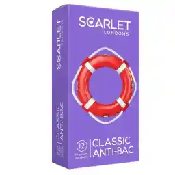 کاندوم اسکارلت مدل CLASSIC ANTI-BAC بسته 12 عددی