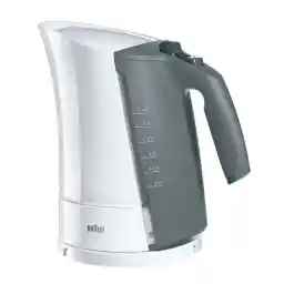 کتری براون خانگی WK300 3 WK 300 با خاموش شدن خودکار سیستم جوش سریع 1.7 لیتری فیلتر رسوب آهک قابل جابجایی 2200 وات یک سایز سفید