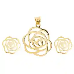 نیم ست طلای 18 عیار زنانه رزا مدل SG57