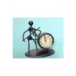 ساعت رومیزی فلزی مشکی رومی AYCN