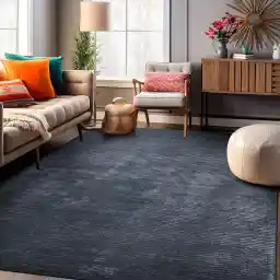 قالیچه 8'4 اینچ 11'6 اینچ خاکستری تیره بافت مسطح جامد مقاوم در برابر لک و سازگار با محیط زیست و سازگار با محیط زیست