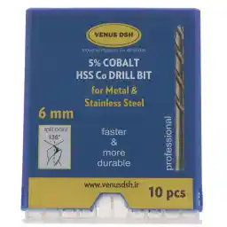 مته فلز ونوس دی اس اچ سایز 6 میلی متر بسته 10 عددی