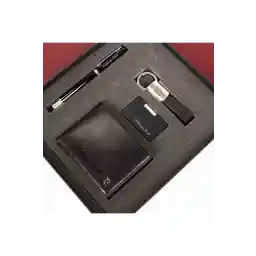 Pierre Cardin Deri Cüzdan Kalem Çakmak Ve Anahtarlık Seti P075