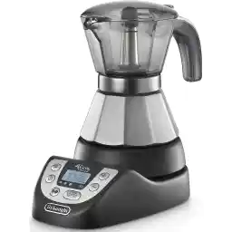 دستگاه موکای برقی DeLonghi EMKP 21.B، 450 وات، کرونومتر، 2 فنجان، فولاد ضد زنگ، مشکی/نقره ای
