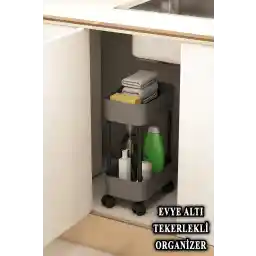 ARNİLLO Lisbon organizer 2 طبقه زیر سینک چند منظوره سازماندهی زیر پیشخوان داخل کابینت با چرخ