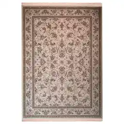 فرش ماشینی زمرد مشهد طرح افشان زمینه کرم