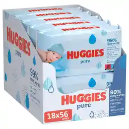 Huggies baby billendoekjes - Pure - 1008 stuks (18 x 56 doekjes) - Voordeelverpakking