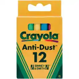 گچ رنگی کرایولا مدل Anti Dust بسته 12 عددی