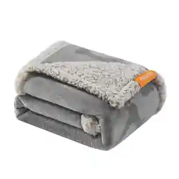 Feandrea Waterdichte hondendeken, Sherpa fleece, huisdierdeken voor minihonden en kleine honden, katten, 101 x 73 cm, M, machinewasbaar, dubbelzijdige bankhoes, grijs PPB040G01