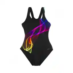 مایو شنا بچه گانه دخترانه یک تکه پشت قهرمانی RIVAGE LINE - 2216 HMK | سرمه ای/صورتی