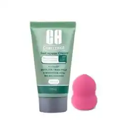 کرم ضد آفتاب چلنج مدل Tinted For Dry Skin SPF50 حجم 50 میلی لیتر - رنگی به همراه پد آرایشی اسفنجی