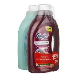 پک مایع لباسشویی کامفورت مدل لباسهای رنگی وزن 1.1 کيلوگرم به همراه مایع لباسشویی کامفورت مدل لباس های حساس و لطیف وزن 1.1 کيلوگرم