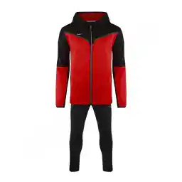 ست گرمکن شلوار ورزشی مردانه کلاه دار طرح نایک تاوا TVA | مشکی/قرمز