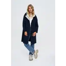 مانتو ترنچ زنانه آبی سرمه ای بوتیک توبا