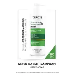 شامپو مراقبت موثر ضد شوره ویشی درکوس - موهای خشک 390 میلی لیتر.