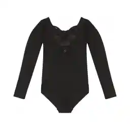 مایو شنا بچه گانه دخترانه یک تکه آستین دار H&M MGH | مشکی