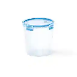 Emsa 508553 Clip & Close جعبه نگهداری مواد غذایی | گرد | 2.0 لیتر | بسته شدن کلیپ | پلاستیک | شفاف/آبی، 1 قطعه (1 قطعه)