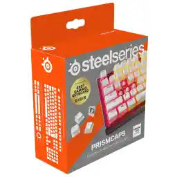 SteelSeries PrismCaps – Çift Taraflı Tuş Seti, "Puding" Görünümlü, Tüm Standart Mekanik Klavyeler ile Uyumluluk – MX Darbe – Beyaz