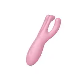 لرزاننده، لرزاننده، ویبراتور خوابیده، Treesome 4 اینچ، 14 سانتی متر، با اپلیکیشن، 3 موتور، برای تحریک کلیتوریس و لابیا، رنگ: صورتی