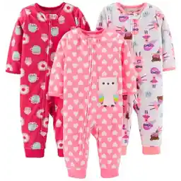 پیژامه های پشمی گشاد بدون پا Carter's Toddlers و Baby Girls، Simple Joys، بسته 3 تایی