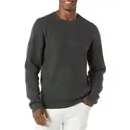 Amazon Essentials Men's Long-Sleeve Soft Touch Waffle Stitch Crewneck Sweater