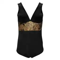 مایو شنا زنانه یک تکه LACE01 AGH | مشکی