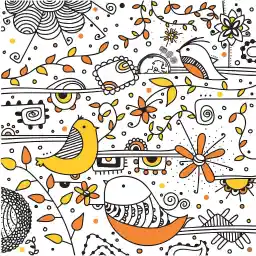 کادوپیچ پارچهای گوشه طرح گل و بلبل 2