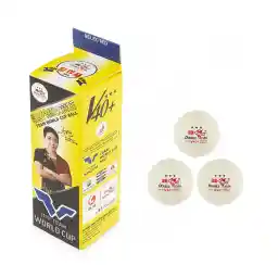 توپ پینگ پنگ دبل فیش 3 ستاره +V40 بسته 3 عددی | سفید