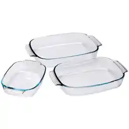 ظرف پخت پیرکس سرو مرغ مدل Rectangular Roaster سه تیکه