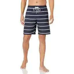 Amazon Essentials Men's 9" Swim Trunks with Mesh Lining, Pockets, Drawstring Closure