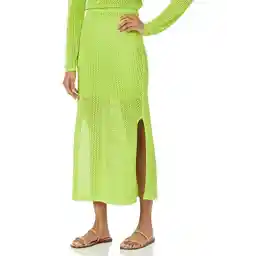 دامن میدی قلاب بافی زنانه Drop با چاک پهلو