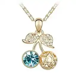 Swarovski Elements 18K Gold Plated Necklace encrusted with Green Swarovski Crystals, SWR-438 one size