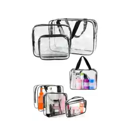 کیف آرایشی شفاف زنانه 3 تکه Woys Bags کیف آرایش شفاف