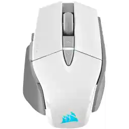 Corsair M65 RGB ULTRA WIRELESS Afstembare FPS Draadloze Gamingmuis (Sub-1ms SLIPSTREAM WIRELESS-Technologie, CORSAIR MARKSMAN Optische Sensor met 26.000 dpi, Tot 120 uur Batterijduur) Wit