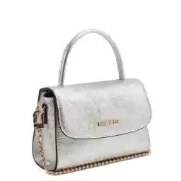 NINE WEST Women's Dayle Mini Top Handle Flap Bag, Silver