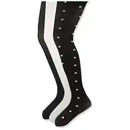 Amazon Essentials Girls' Stretchy Cotton Tights, Pack of 3
