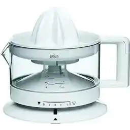 Braun TributeCollection Citrus Press 1 CJ 3000 WH، پرس مرکبات برقی، 20 وات، 350 میلی لیتر، کنترل پالپ قابل تنظیم، قابل شستشو در ماشین ظرفشویی، سفید