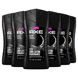 ژل دوش 3 در 1 AX Black، بوی غیر قابل مقاومت تا 12 ساعت - 6 x 250 میلی لیتر - بسته ارزشی