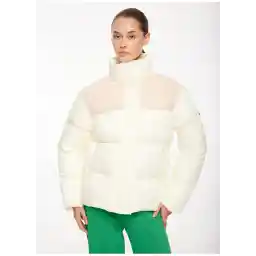 Kırık Beyaz Kadın Dik Yaka Basic Kapitone Mont D3WL-MNT5